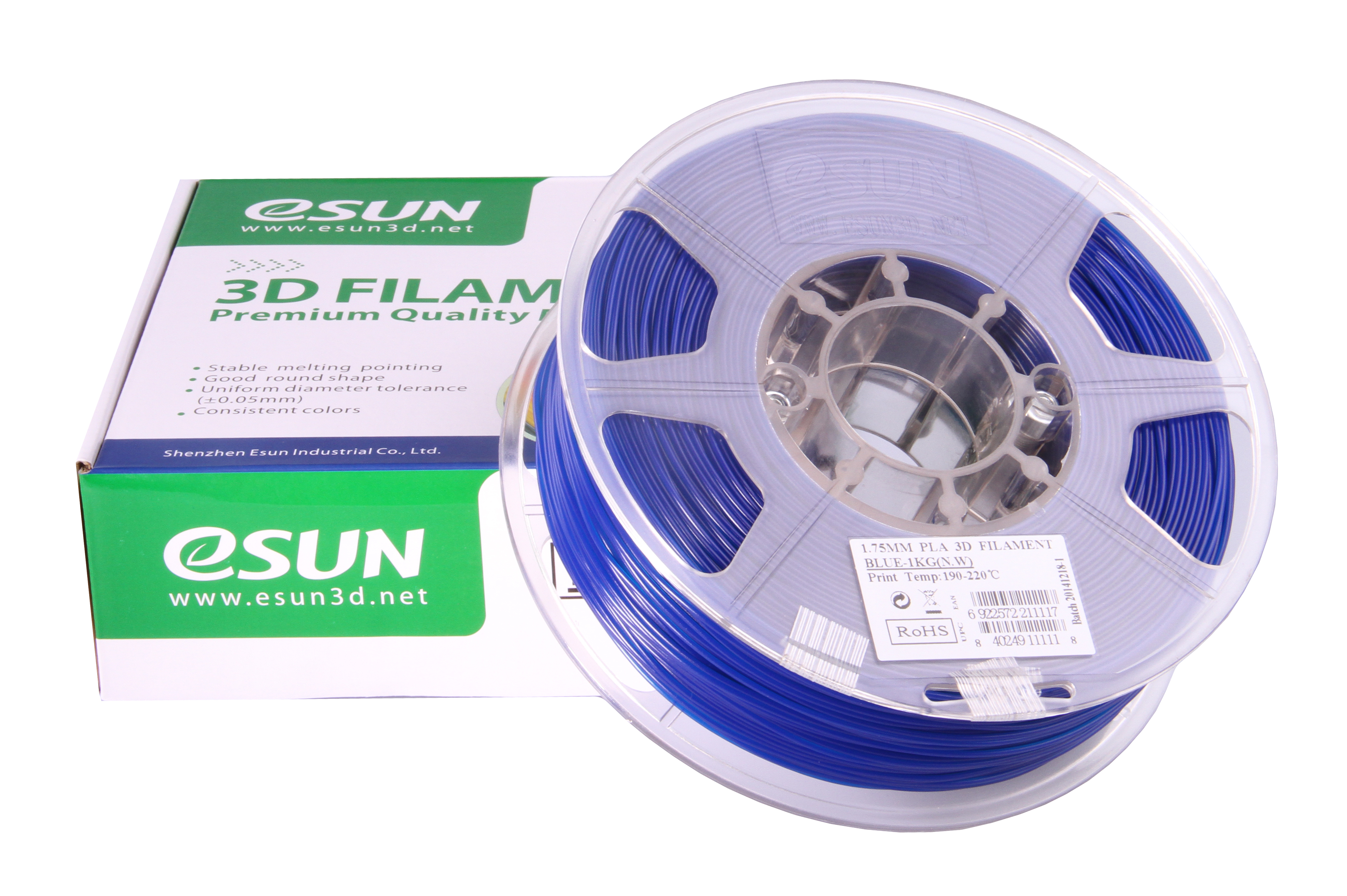 ESUN пластик. PLA-пластик (полилактид). ESUN PLA Light Blue. PLA+ фиолетовый 1.75.